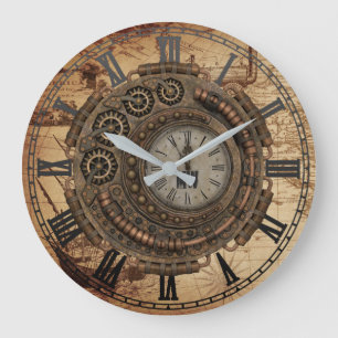 Grande Mapa de Vintagem de Máquinas De Relógio Industri