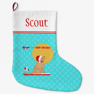 Grande Meia de Natal Aquática de Cão Surfando no Dia de N