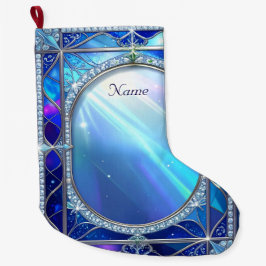 Grande Meia de Natal Azul Decorativa