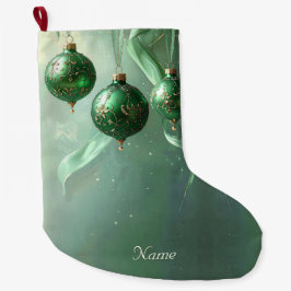 Grande Meia de Natal Bola Verde de Natal