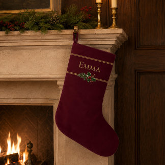 Grande Meia de Natal Burgundy Personalizada