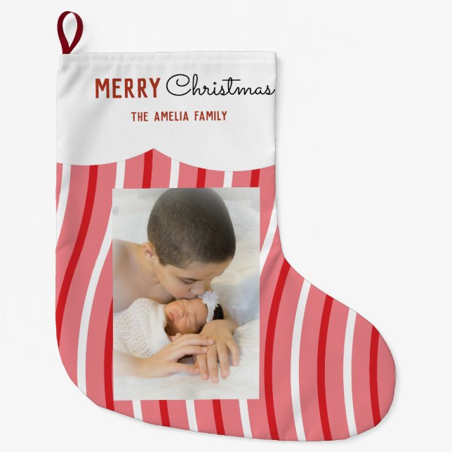 Grande Meia de Natal com Foto de Redemoinho de Doce (Frente)