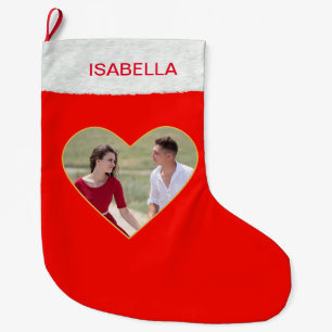 Grande Meia de Natal com Foto Personalizada Dentro do Cor