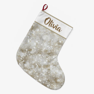 Grande Meia de Natal com Lantejoulas Nome Personalizado