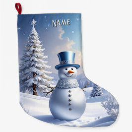 Grande Meia De Natal De Árvore De Natal De Boneco De Neve