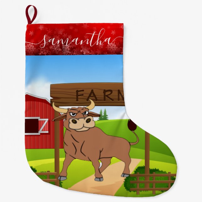 Grande Meia de Natal de Touro de Fazenda de Vaca (Frente)