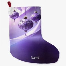 Grande Meia de Natal Decorativa Roxa de Natal