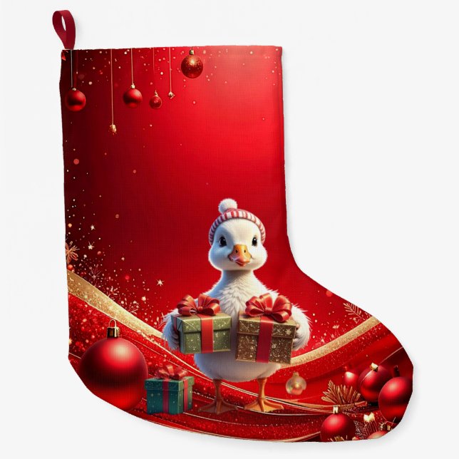 Grande Meia de Natal do Pato Fofo de Natal (Frente)