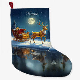 Grande Meia De Natal Do Trenó De Renas