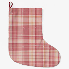 Grande Meia de Natal Minimalista para Cachorro com Xadrez