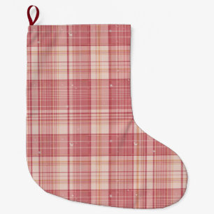 Grande Meia de Natal Minimalista para Cachorro com Xadrez