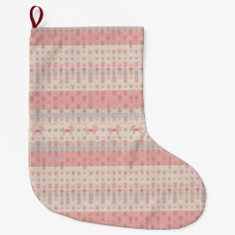 Grande Meia de Natal Minimalista Rosa Nórdica para Cachor