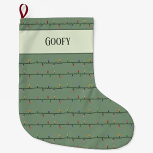 Grande Meia de Natal MultiColor Listras Luz de Corda