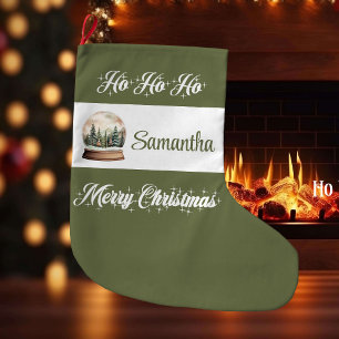 Grande Meia de Natal Nórdica com Nome Personalizado