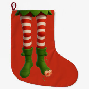 Grande Meia de Natal Pernas de Elfo Engraçadas   Polo Nor