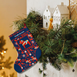 Grande Meia de Natal Personalizada Cavalo Dala Sueco