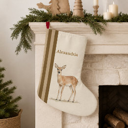 Grande Meia de Natal Personalizada da Corça da Floresta