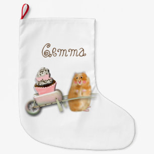 Grande Meia de Natal personalizada de hamster engraçado