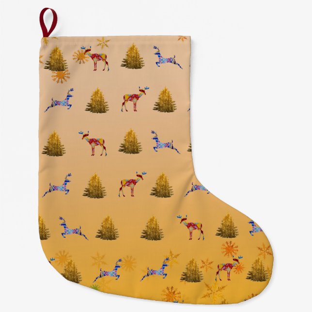 Grande Meia de Natal Personalizada de Natal (Frente)