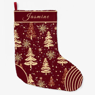 Grande Meia de Natal Rústica Burgundy & Dourado