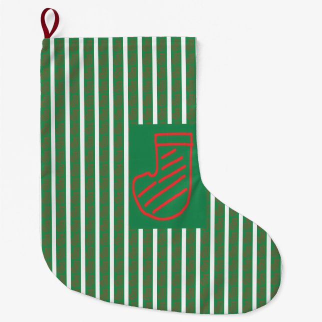 Grande Meia de Natal Verde sobre Verde (Frente)
