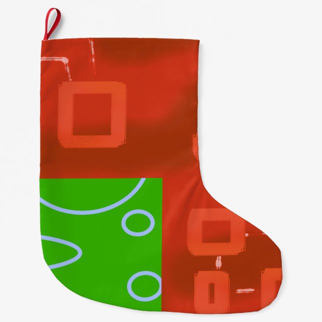 Grande Meia de Natal Vermelha Verde (Frente)