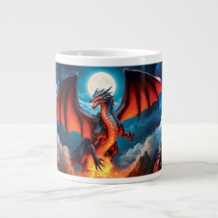 Grande Menacando a caneca de café do dragão vermelho