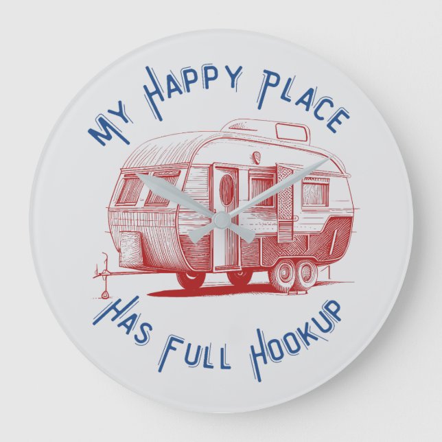 Grande Meu Lugar Feliz Tem Relógio De Cheio (Frente)