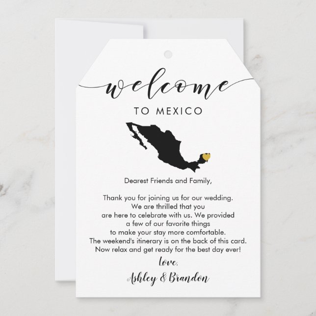 Grande México - Carta de Boas-vindas do Casamento  (Frente)