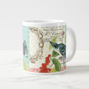 Grande Modern Vintage - Caneca de café com pássaro