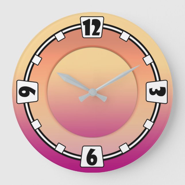 Grande Moderno, elegante, abstrato, decorativo, relógio (Frente)