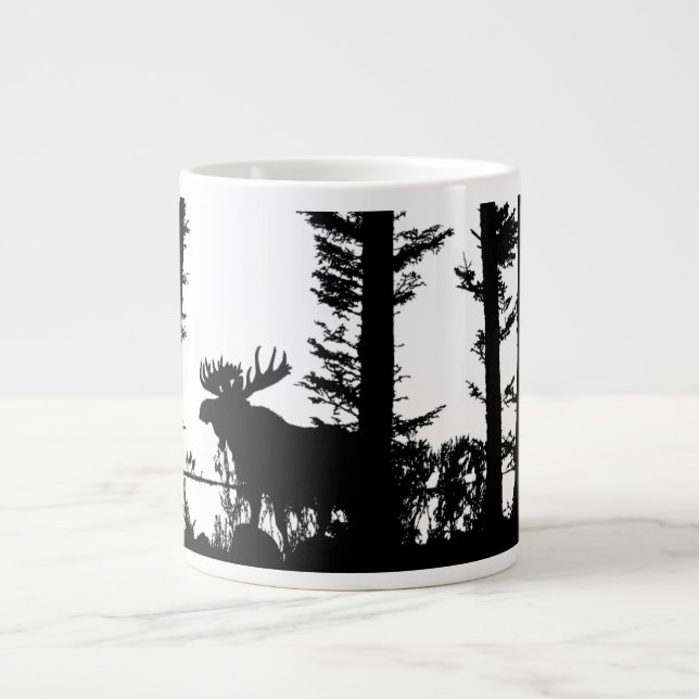 Grande Moose Silhouette - caneca gigante de café (Frente)