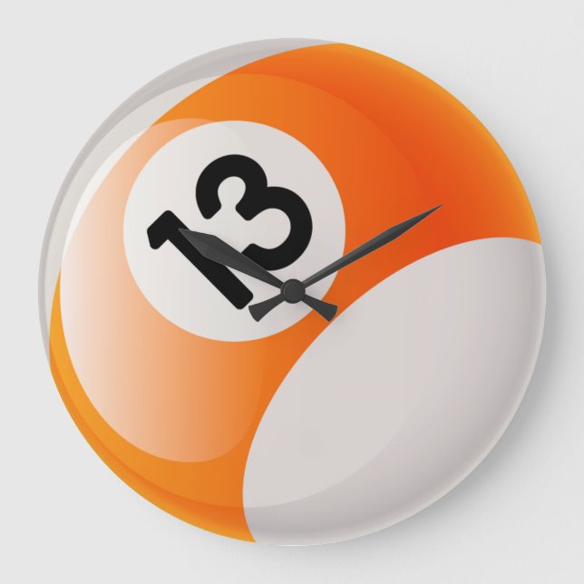 Grande Número 13 Relógio de Bola de Bilhares (Frente)
