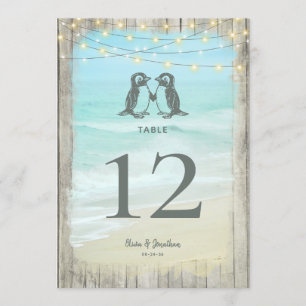 Grande Número da Mesa de Casamento Rustic Beach Pe