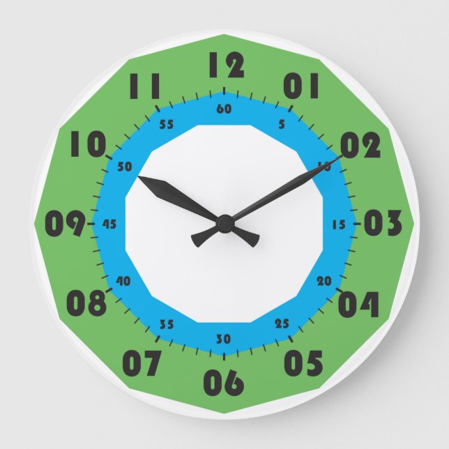 Grande números pretos de discagem de relógio durante minu (Frente)