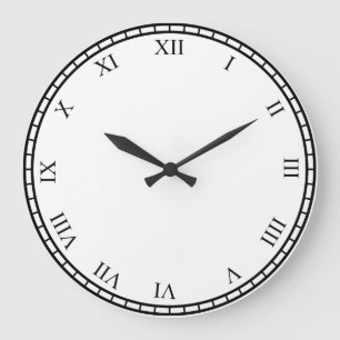 Grande Números romanos pretos rodam o relógio virado e tr