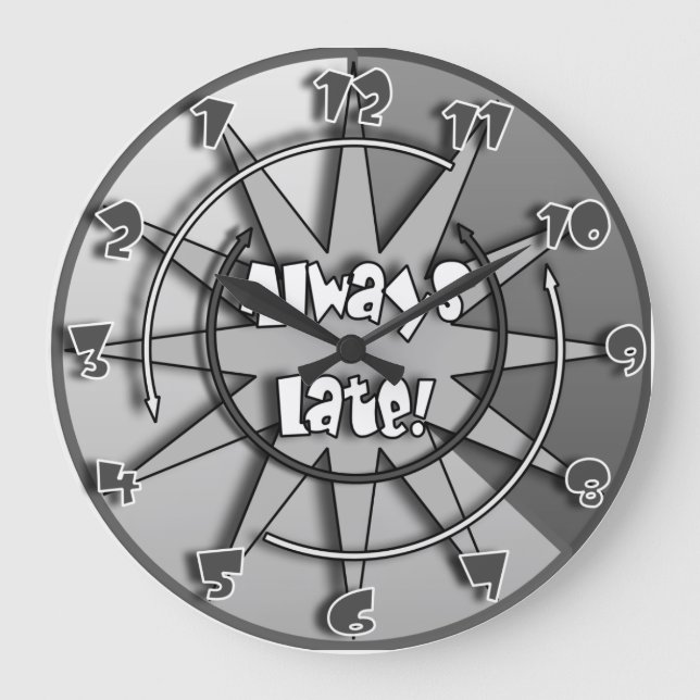 Grande "O Sempre Atrasado" Relógio Misturado #5 (Frente)