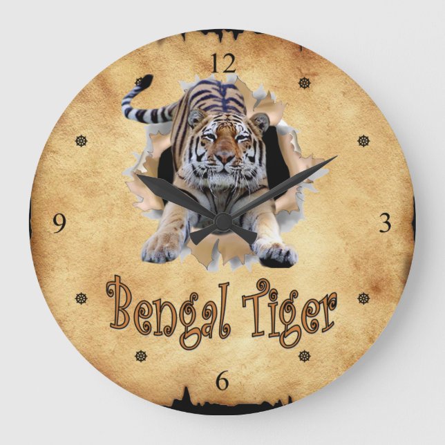 Grande O Tigre Bengala Quebra O Relógio De Papel!  ~ (Frente)