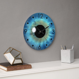 Grande Olho Azul Iris Eyeball Personalizado Relógio Redon