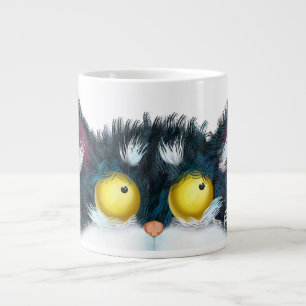 Grande Olhos de gato com caneca de café de dois tons