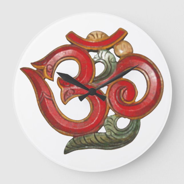 Grande OM relógio verde - hora da paz e da meditação (Frente)