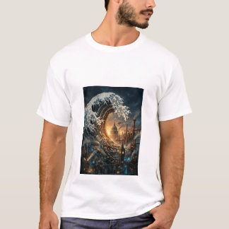 Grande Onda de Lixo Camisa de Cidade Arte - Camise