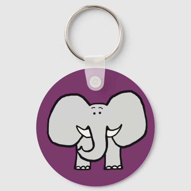 Grande Orelha o Chaveiro de elefante roxo (Frente)