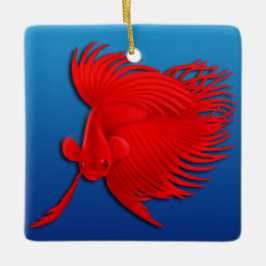 Grande Ornamento de Peixes Vermelho Betta Esplenos