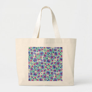 Grande Padrão Floral Abstrato - Bolsa Tote