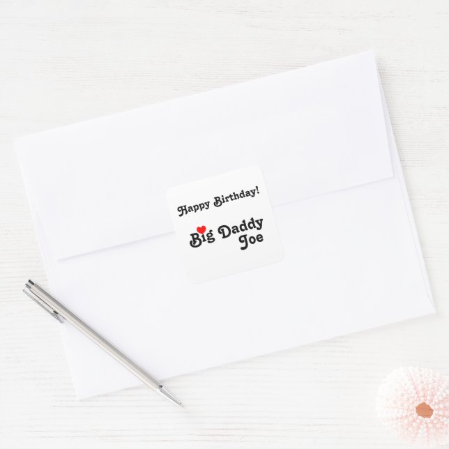 Grande Pai com adesivo vermelho quadrado (Envelope)