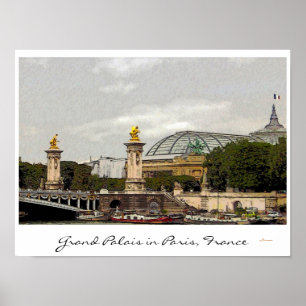 Grande Palais em Paris, França - pôster de arte fi