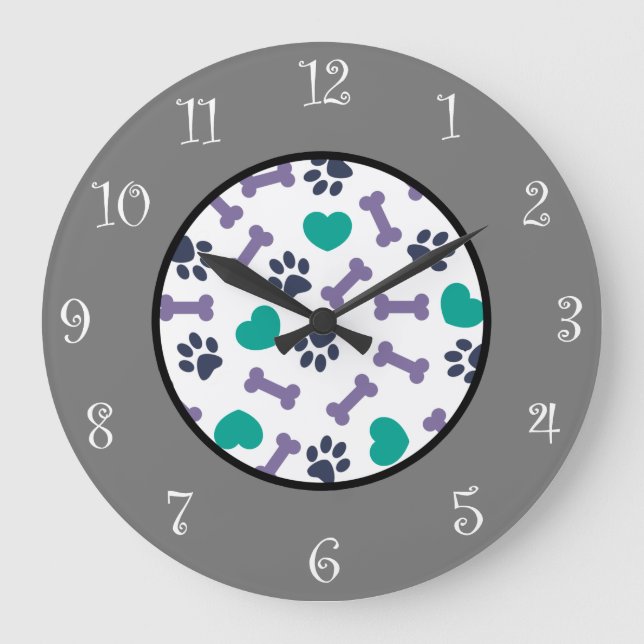 Grande Patas Cachorro E Relógio De Paredes (Frente)