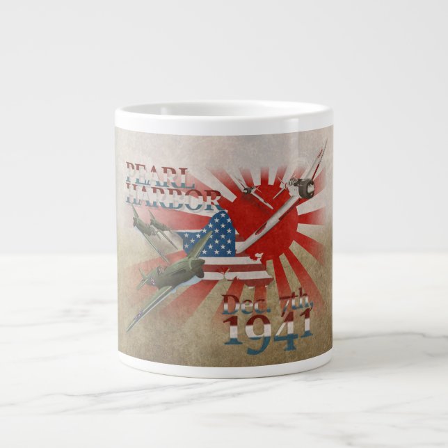 Grande Pearl Harbor 7 de Dezembro de 1941 Caneca de Café  (Frente)