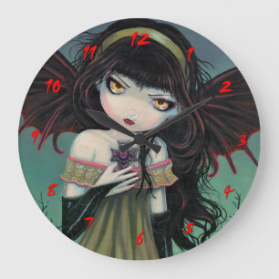 Grande Pequeno Relógio de Fada Vampira Gótica Fofa